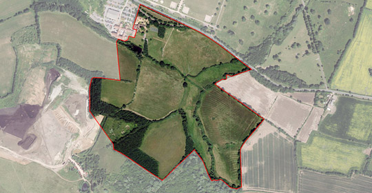 Aerial photo of the proposed Stoneythorpe Village site